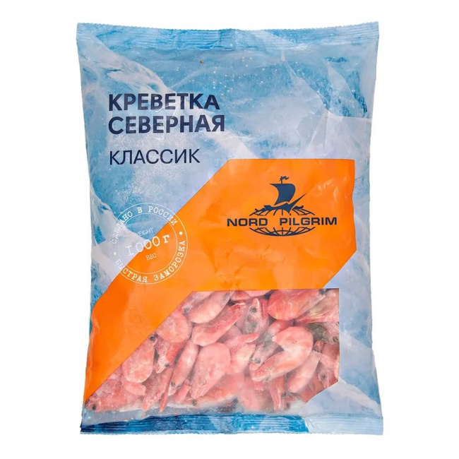 Креветки, Северная, замороженный, варёный, 90/120